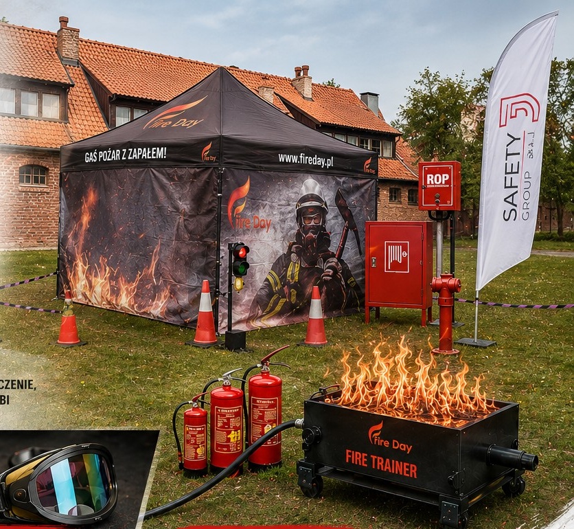 Ogień na trenażerze gaśnicowym Fire Day